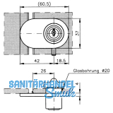 HEKNA 512 Anschlagplatte, Zamak verchromt poliert