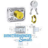 JuNie 2828 Zylinder-Kastenschloss Sperre BN 0101, Zylinder Messing poliert