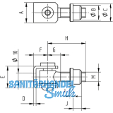 Anschweiband verstellbar, Typ D, Edelstahl M 12