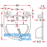 Aufhngesen zum Einbohren, Bohr 35, Bohrtiefe 9, Kunststoff braun