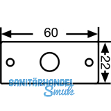 Schlieblech f. Aufspreizstangen, 60 x 22 mm, Loch  8,2 mm, Stahl verzinkt