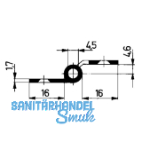 Mbelband Krpfung B, links, 50x40 mm, Messing vern. poliert