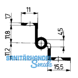 Mbelband Krpfung D, links, 50x33 mm, Messing brniert