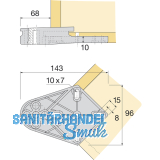 HETTICH SYSTEMA TOP 2000 Ausleger 45 mit Kantenschutz, schwarz
