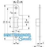 Lappenschlieblech f. MFV Secury, B = 62,5 mm, Edelstahl
