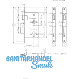 Einstemmschloss BMH Meisterstck PZW, links, DM 65, rund, Edelstahl