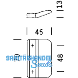 HOPPE Balkontrgriffe 45 x 70mm, wei