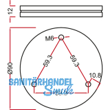 Barkonsole - Glasadapter Bari/Irland,  90 mm, Edelstahl