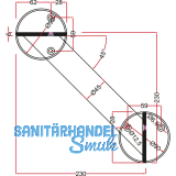 Barkonsole Brindisi schrg  45 mm, Hhe 230 mm, Edelstahl