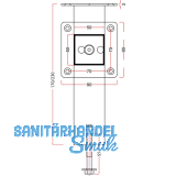 Barkonsole Capri Holz gerade 50 x 50 mm, Hhe 230 mm, Aluminium Edelstahl Effekt