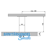 Barkonsole Korfu gerade, Hhe 170 mm, Edelstahl gebrstet