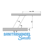Barkonsole Korfu schrg, Hhe 170 mm, Edelstahl gebrstet
