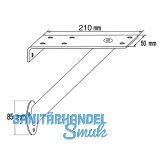 Barkonsole RAK schrg  30 mm, Hhe 220 mm, Tiefe 210 mm, Stahl alufarbig