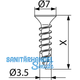 BLUM Befestigungsschrauben fr Dbel Topfscharnierbefestigung Blum, 3,5 x 12 mm