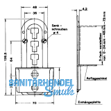 Bettbeschlag-Bettfix, 139,5 x 70 mm, Stahl gelb verzinkt