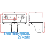 Bettsockelwinkel, fr Holzstrke 19 mm, Stahl gelb verzinkt