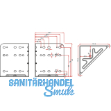 Bettwinkel STANDARD, 115 x 133 x 115 mm, Stahl silbergrau