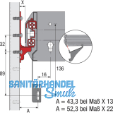 HETTICH SYSTEMA TOP 2000 Blendensttze, Stahl Alu-Finish