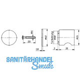HEKNA ERGO-LINE SYSTEM 30 Mbelknopf Metall ohne Funktion, Zamak matt