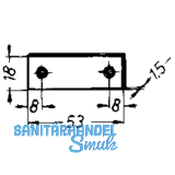 Blindplattl fr Einlegstange, 18 x 53 mm, Stahl verzinkt