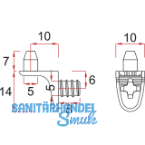 Bodentrger Drill zum Anschrauben, Bohr  5 mm, Zink vernickelt, VPE 100 ST