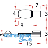 Steckbodentrger Lffelform, Bohr  5 mm, vernickelt, VPE 1000 ST