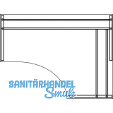 C 3000 Tischgestell rechtes Seitenteil C- Fu; H: 712mm; T:550mm; RAL 9006 Tiger