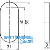 DORMA Blindrosette 6679 BL, Edelstahl matt