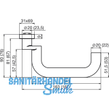DORMA Drckerlochteil PREMIUM 8100 - A FS, 23, 5 mm, silber eloxiert