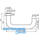 DORMA Drckerlochteil PREMIUM 8100 - 20, 0 mm, Edelstahl matt