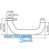 DORMA Drckerlochteil PREMIUM 8350 - V, 23, 5 mm, silber eloxiert