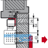 Sturzfutterwinkel DORMA G-EMF, silber