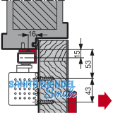 Sturzfutterwinkel DORMA G-N, silber