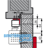 Sturzfutterwinkel DORMA G-SR-BG, silber