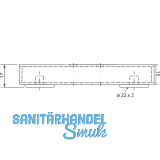 Dekorfu Breite 40 mm, Lnge 200 mm, Edelstahl/Kanten gebrstet