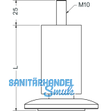 Dekorfu Fu  40 mm, Lnge 86 mm,Aluminium matt geschliffen,klar matt lackiert