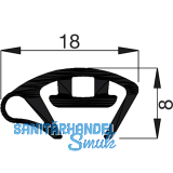 Dichtungsprofil fr Halteprofil Alu Isostar, Kunststoff braun