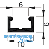Dichtungs-Halteprofil Isostar SL, 2000 mm, Aluminium naturblank