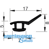 Dichtungsprofil fr Halteprofil Hart-PVC Isostar, Kunststoff wei