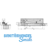 Fhrungsgehuse Dorma fr Schwinghebel, silber eloxiert