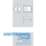 Pendeltrbeschlag Tensor Glas-Wand, Feststellpunkt 90, Edelstahl-Effekt