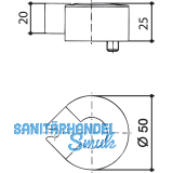Trhalter mit Kunststoffklemm-Mechanismus und Puffer, Hhe 25 mm, silber elox.