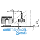 Trschiene DORMA 7411/46 f. Anschlagtr geflzt z. Aufschrauben, Stahl verzinkt