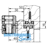 Zapfenband DORMA 7411 K/46 f. Holztren m. Trhebel, rechts, Stahl verzinkt