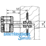 Zapfenband DORMA 7411 K/56 f. stumpfe Holztren m. Trhebel, Stahl verzinkt