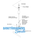 Drahtseilabhngung Abdeck-Befestigungshlsen verchromt, Seil in Farbe silber