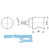 HEKNA ERGO-LINE SYSTEM 30 Drehknopf Metall nicht sperrbar, Zamak matt