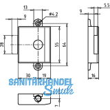 JuNie ASS 7781 Zylinder-Drehstangenschloss Dornma 30 mm, Zamak