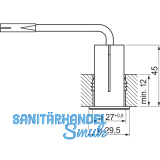 Druckschalter 230 V, 1-polig, mit 1000 mm Anschlussleitung, vernickelt matt