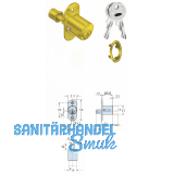 JuNie 2960 Zylinder-Druckschloss verschiedensperrend, Zylinder Messing poliert